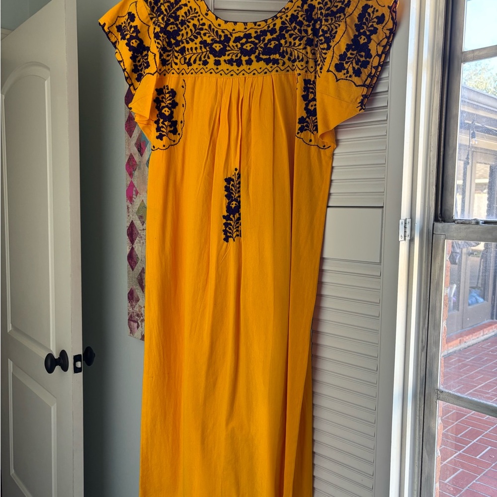 Purple + Gold Floral Midi Dress
